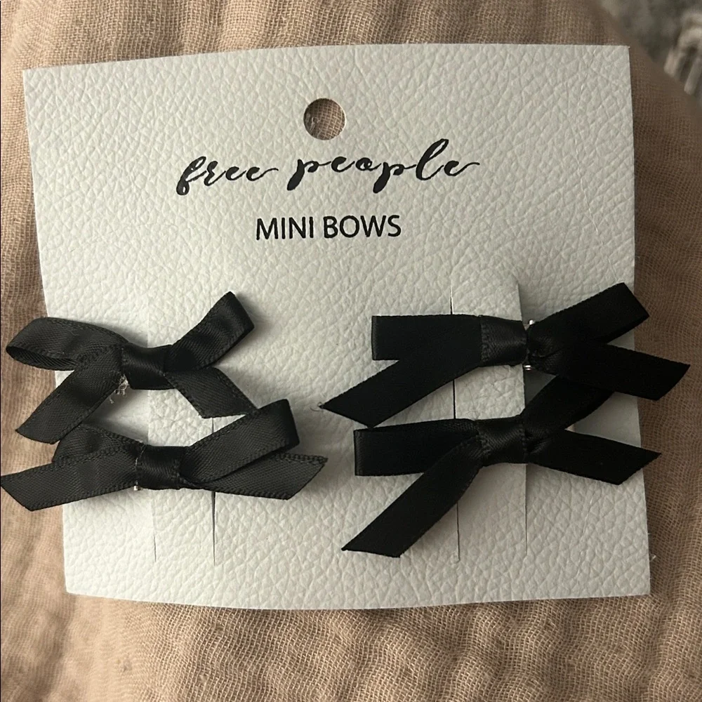 FREE PEOPLE Quincy Mini Bow Set Of 4 Black